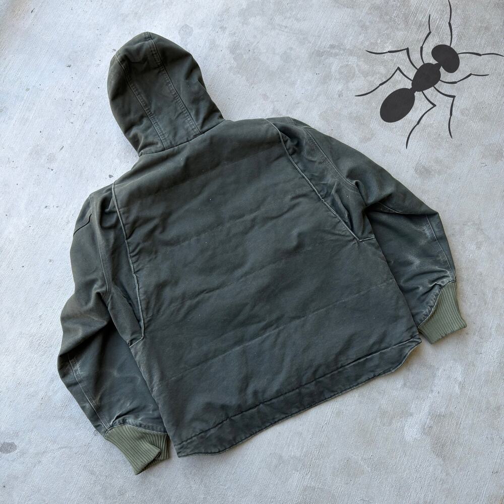 Carhartt green quilted hooded work wear jacket - Picture 6 of 9